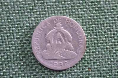 Монета 20 сентаво 1932 года. Республика Гондурас, Republica de Honduras. Серебро.