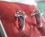 Серьги винтажные "Лилия". Серебро 925 проба. Харьковский ювелирный завод. В коробке. СССР.
