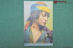 Колониальная открытка, девушка в платке. Северная Африка."Scenes et Types - Une beaute Mauresque"
