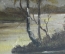 Шкатулка лаковая "Пейзаж, Вид на реку". Федоскино, 1957 год.