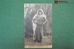 Колониальная открытка. Женщина с ребенком. Северная Африка. "Femme Bedouine avec son enfant"
