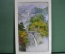 Картина, вышивка на ткани "Деревушка у водопада". Китай.