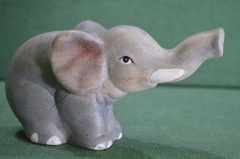 Статуэтка, фигурка "Слон, слоненок". Керамика. 
