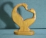 Фигурка деревянная "Два лебедя, любовь. Сердечко". Дерево, резьба. Авторская работа.