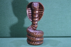 Фигурка деревянная "Змея, кобра". Дерево, резьба. Авторская работа.