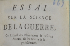 Книга старинная на французском "Наука о войне". Эспаньяк. Essai sur la science de la guerre. 1743 г.