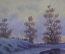 Картина "Зимний пейзаж". Холст, масло. Автор неизвестен.