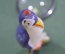 Игрушка елочная стеклянная "Пингвин, пингвиненок". Стекло, прищепка. #2. СССР.
