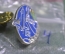 Знак, значок "X лет запуска Бурана 1988 1998". Буран, челнок, 10 лет. Советский космос. Синий #4
