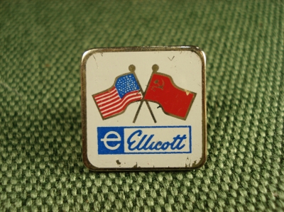 Значок "Ellicott" Флаги США СССР цанга #Z2