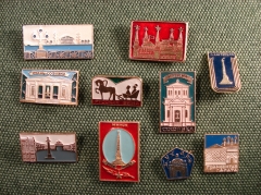 Значки подборка "Города" 10 шт. #Z3