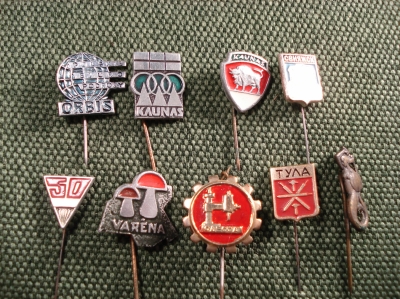 Значки подборка "Города" Франчики 9 шт. #Z2