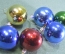 Шары новогодние разноцветные из пластика (5 штук). Елочные украшения, шарики. 