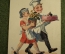 Открытка "Поздравляем с праздником. Дети с подарками". Австрия, 1935 год.