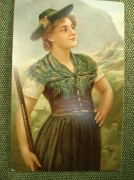 Открытка "Дама в шляпке". Stengel & Co. N 28985 (серия 68). Дрезден, Германия.