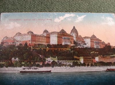 Открытка "Королевский дворец. Будапешт". Вид с реки. Kiralyi var. 1920-е годы. #O4