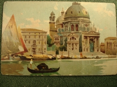 Открытка "Венеция, гондольеры". N 1791