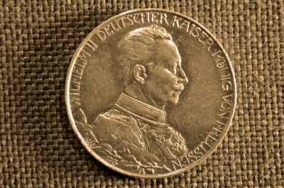 2 Марки 1913 года, A. Германская империя, Пруссия, серебро. 25-летие правления Вильгельма II.