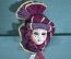 Маска венецианская настенная. Женщина в шляпке. Миниатюра. Интерьер.