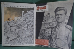 Журнал "Огонек", подшивка за 2 полугодие 1943 года. Хроника войны. Номера 27-52.