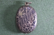 Кулон медальон старинный с зеркальцем 
