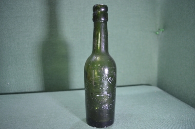 Бутылка стеклянная старинная "Burgerliches brauhaus Jnstrburg". Пиво. Кенигсберг. 3-й Рейх.