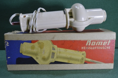 Фен старинный, для укладки волос. Komet heissluftdusche. Винтаж, 1950-е годы, ГДР. Рабочий.  #X3
