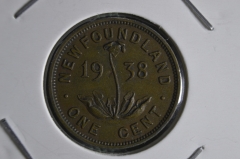 1 цент 1938 года. Ньюфаундленд (Канада).