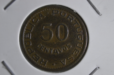Монета 50 центаво сентаво 1968 года. Кабо Верде (Острова Зеленого Мыса).