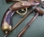 Сувенирный набор "Старинный кремневый пистолет дуэльный". Деревянная коробка, подарочный вариант.