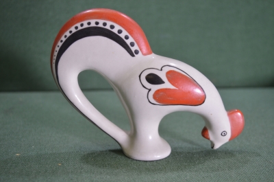 Статуэтка "Петух петушок". Фарфор. Керамика. Старая Гжель. СССР. 