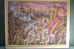 Картина "Битва Кришны, сражение". Печать. Индия. 