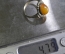 Кольцо серебряное, колечко с янтарем. Серебро 875 пробы.