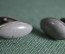 Запонки мужские серебряные. Овальные, серый камень. Серебро 875 пробы. Винтаж.
