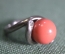 Кольцо, колечко с красным шариком и вставками из горного хрусталя. 