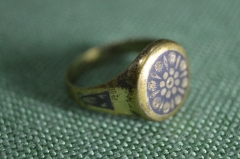 Кольцо серебряное, перстень с чернением. Серебро 875 пробы, чернение, ЧСЧ.