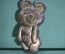 Панно "Олимпийский мишка, Олимпиада 1980 Москва". Крашеный силумин, 23 см.