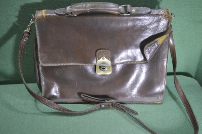 Портфель мужской коричневый, сумка-портфель. Винтаж.