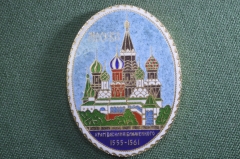 Плакетка, накладка "Храм Василия Блаженного, 1555 - 1561". Металл, эмали. 