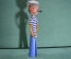 Игрушка, статуэтка деревянная "Матрос, боцман с трубкой, моряк". 32 см. дерево, материя. СССР.