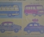 Переводные сдвижные картинки "Спецтехника автотранспорт машины". СССР. 1960-е годы.