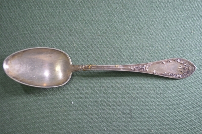 Ложка столовая "МПЗ Московский Платиновый Завод". Платиноприбор. Мельхиор. СССР. #1