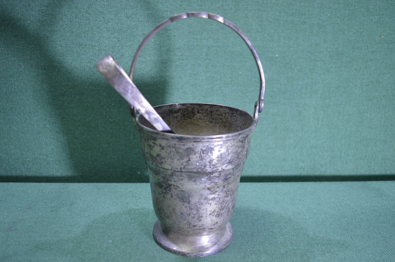 Купить Ведро, ведерко для льда, с щипцами. Металл, серебрение, резьба ...