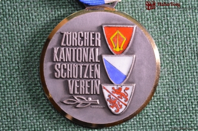 Медаль стрелкового группового чемпионата (Веденсвиль Цюрих Винтертур). Швейцария, 1971 год. Zurich.