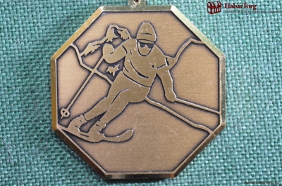 Медаль в честь Парламентских лыжных гонок 1987 года. Лыжник, слалом.