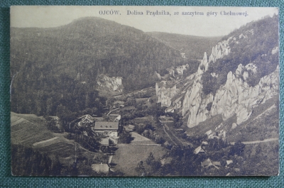 Открытка старинная "Долина реки Прондник. Dolina pradnika". Ойцув, Ojcow. Krakowski, Польша #O4