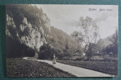 Открытка старинная "Дорога. Biata droga". Ойцув, Ojcow. Krakowski, Польша #O4