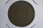 Монета 1 пенс пенни 1919 года. Австралия.