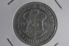 2 1/2 шиллинга 1943 года. Серебро. Южная Африка.