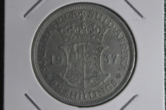 Монета 2 1/2 шиллинга 1937 года. Серебро. Южная Африка.